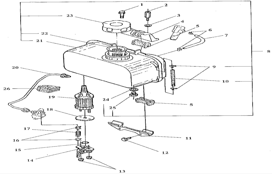 Dayliff DG6000D/DCX180D/DCI80D/DGW200D Fuel Tank & Fuel Pipe Ass