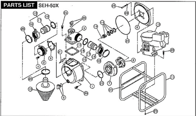 Koshin SEH-50X 2'' Pump